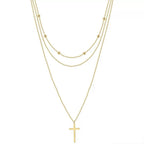 Dainty Cross Layered Necklace Multi-Strand Necklaces
