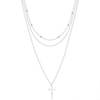 Dainty Cross Layered Necklace Multi-Strand Necklaces
