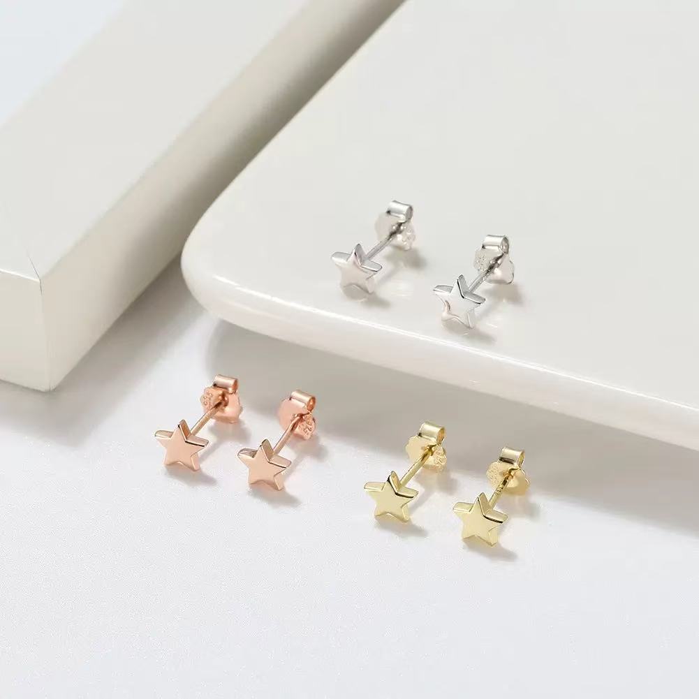 Star Stud Earrings – Sterling Silver or Gold Vermeil