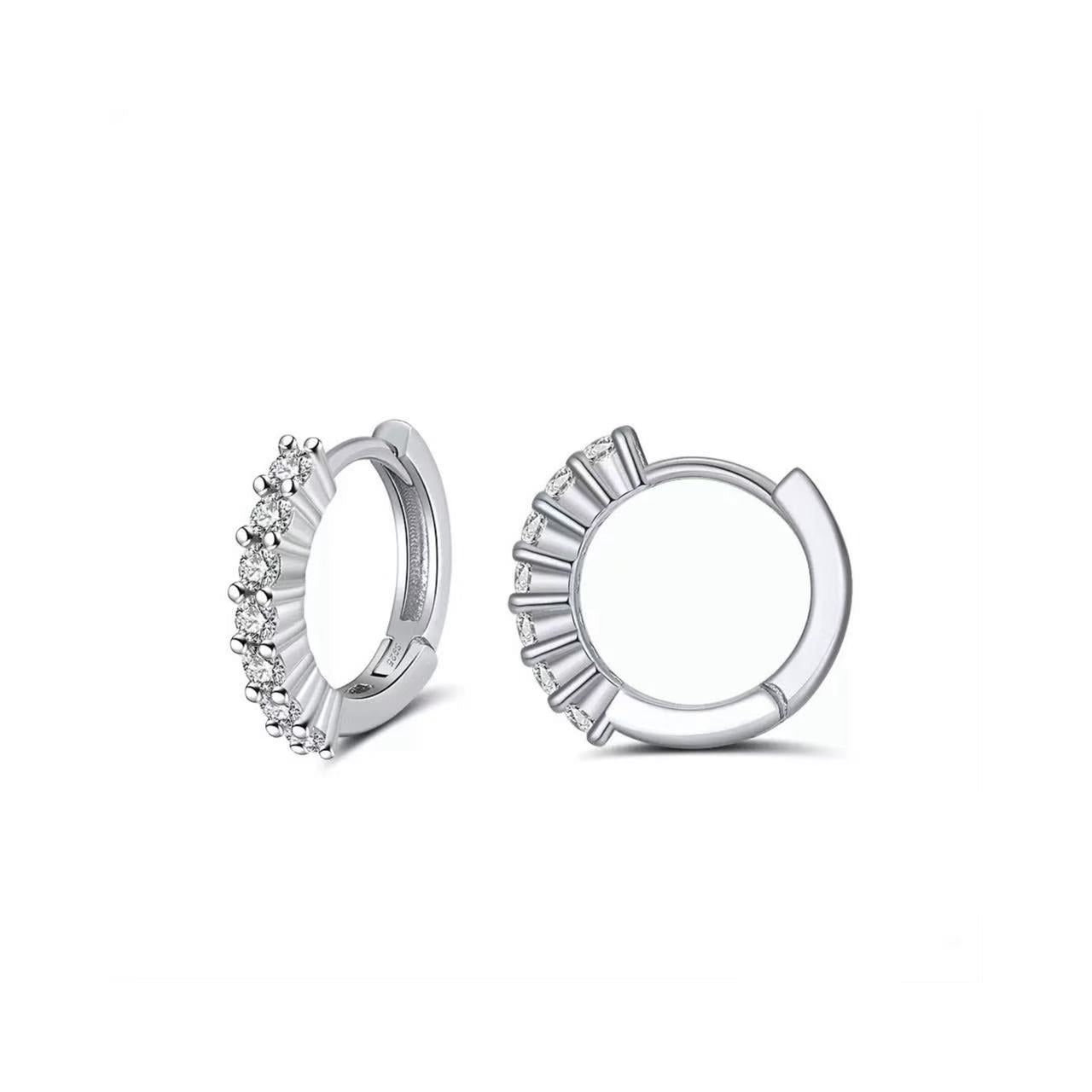 Sparkling CZ Huggie Hoop Earrings – Sterling Silver or Gold Vermeil