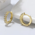 Fan Edge Huggie Hoops Hoop Earrings