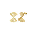 Twisted Fan Shape Stud Earrings – Sterling Silver or Gold Vermeil