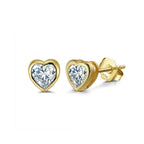 Heart Halo Stud Earrings with zircon heart detail