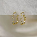 Wave Line Huggie Hoops Hoop Earrings
