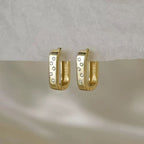 Modern Rectangle Huggie Hoops Hoop Earrings
