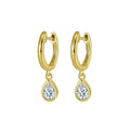 Teardrop Cubic Zirconia Dangle Earrings – Sterling Silver or Gold Plated