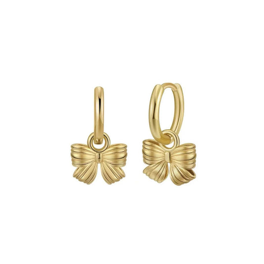 Bow Knot Hoop Earrings – Sterling Silver or Gold Vermeil