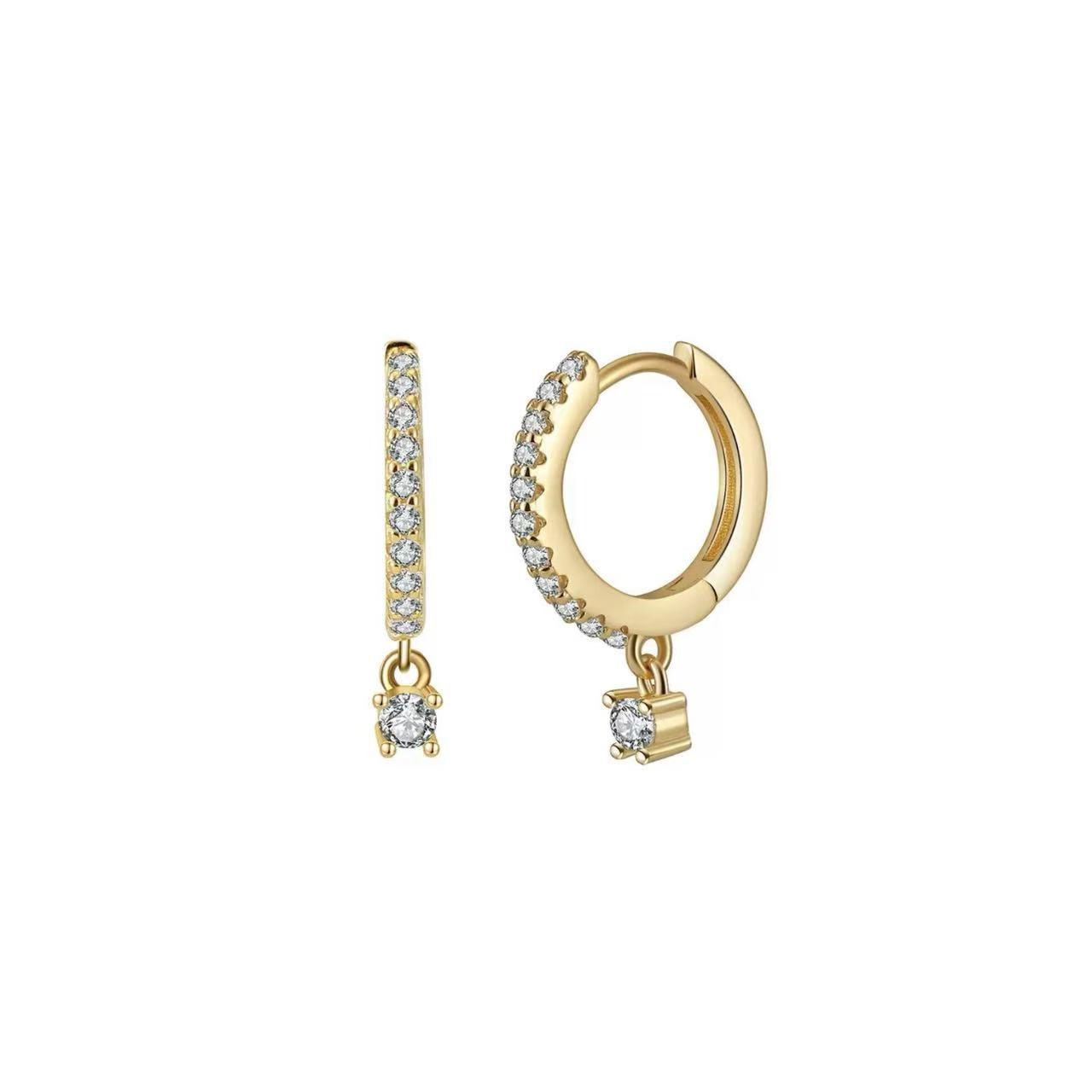 Elegant Sparkling Hoop Drop Earrings – Sterling Silver or Gold Plated