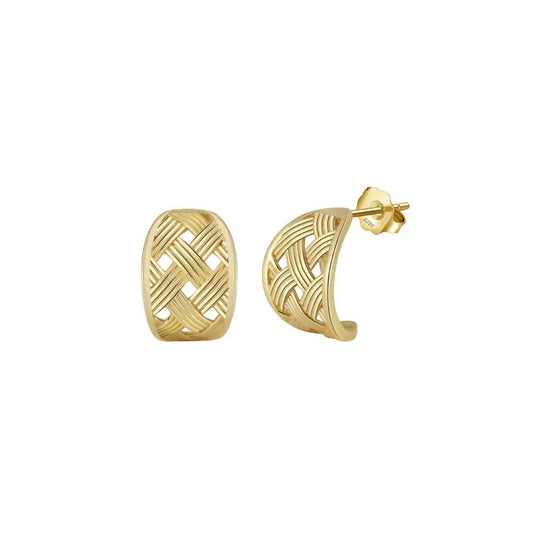 Vintage Woven Hoop Earrings – Sterling Silver or Gold Plated