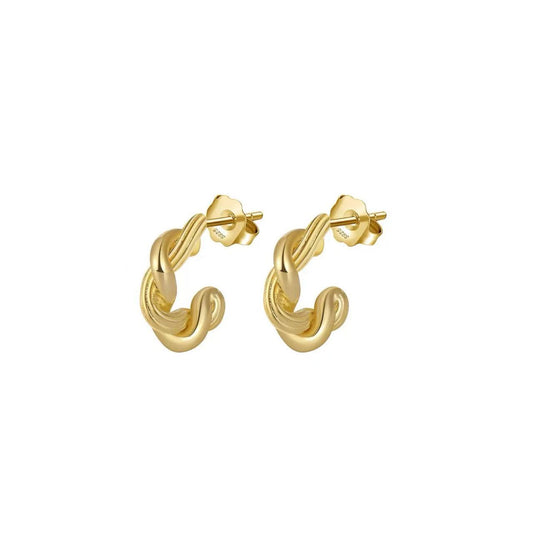 Twist Knot Hoop Earrings – Sterling Silver or Gold Plated