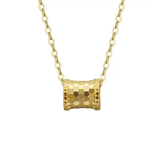Lucky Barrel Pendant Necklace – 925 Sterling Silver & Gold Vermeil Chain
