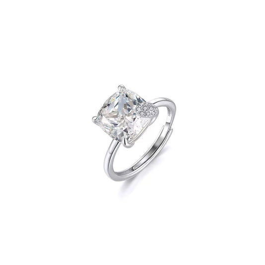 Radiant Cushion – Sparkling Zircon & Sterling Silver Ring (Gold & Silver Options)