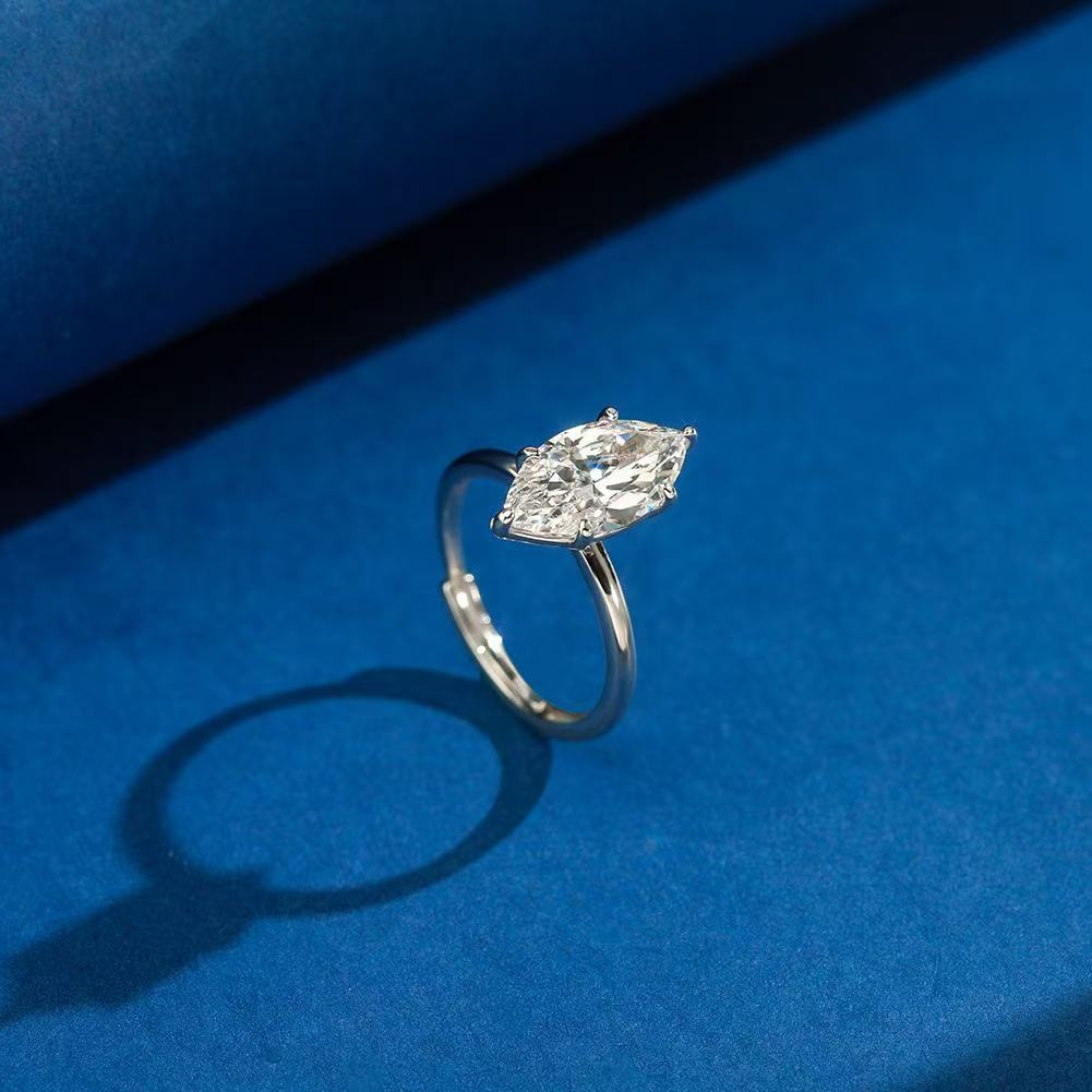 Marquise Elegance – Sparkling Zircon & Sterling Silver Ring (Gold & Silver Options)