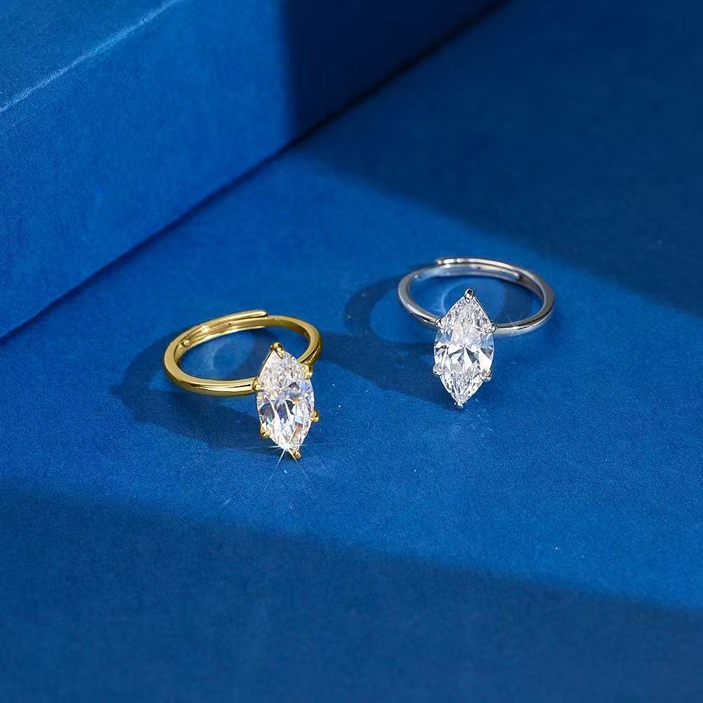 Marquise Elegance – Sparkling Zircon & Sterling Silver Ring (Gold & Silver Options)