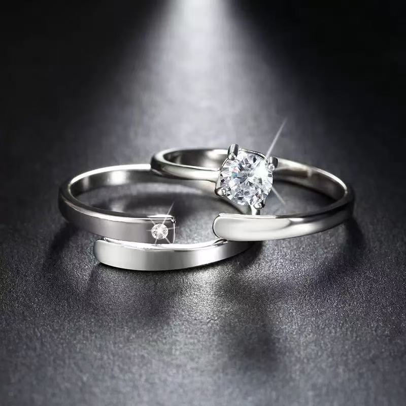 Eternal Harmony – Sterling Silver Couple Rings with Carat CZ