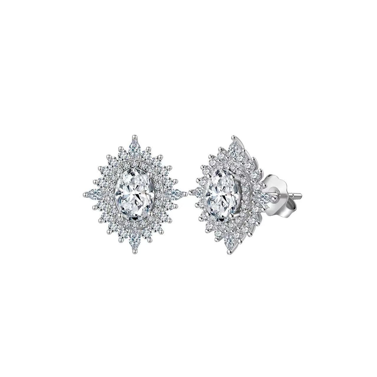 Radiant Vows – Sterling Silver & CZ Bridal Stud Earrings