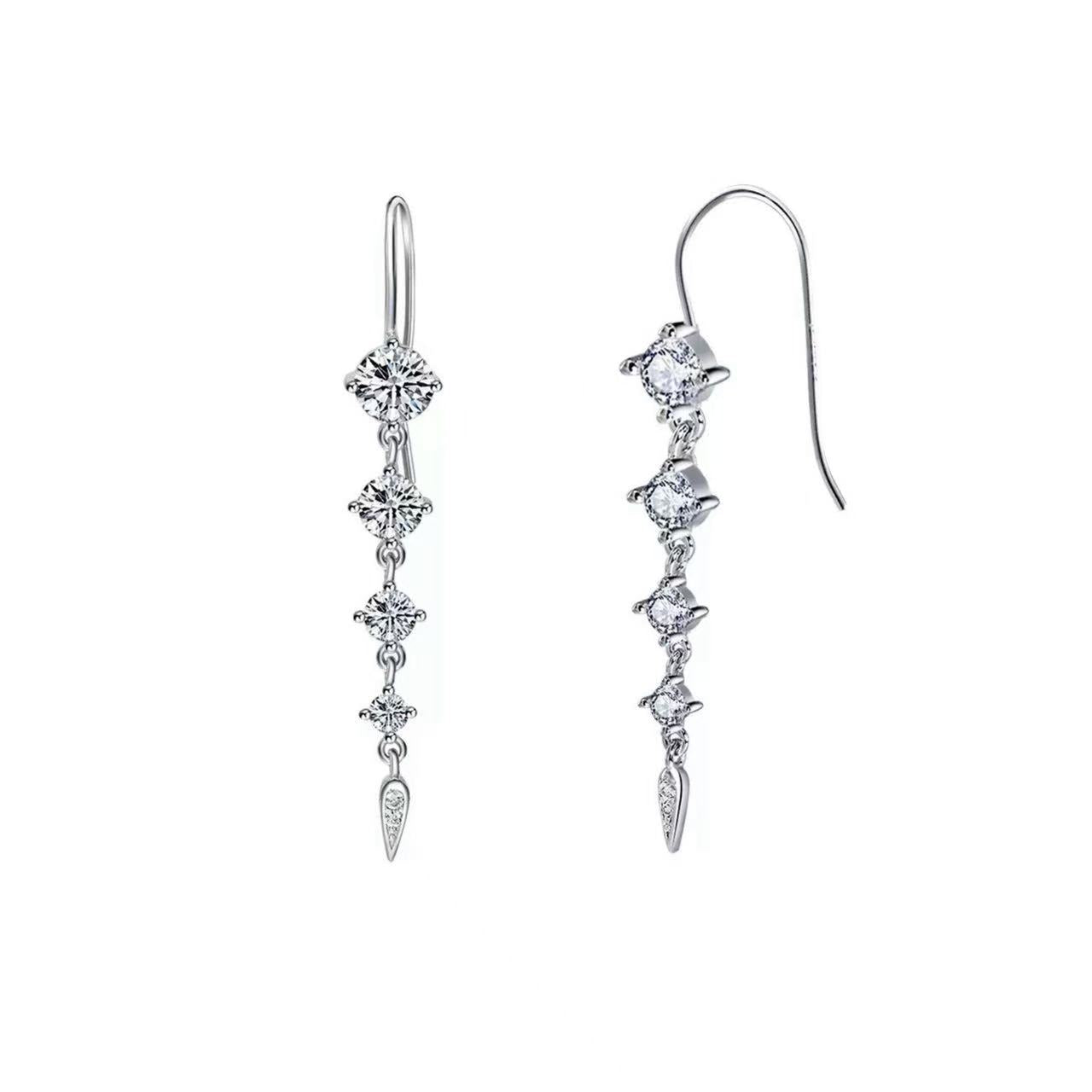 Eternal Sparkle – AAA CZ & Sterling Silver Drop Earrings