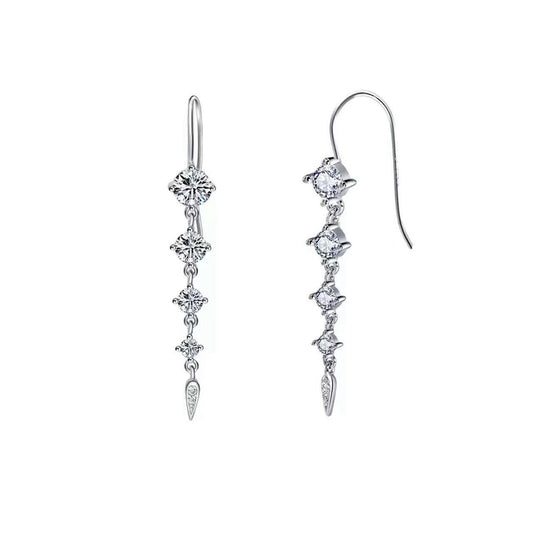 Eternal Sparkle – AAA CZ & Sterling Silver Drop Earrings