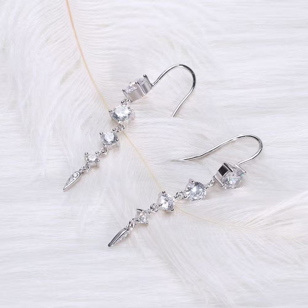 Eternal Sparkle – AAA CZ & Sterling Silver Drop Earrings