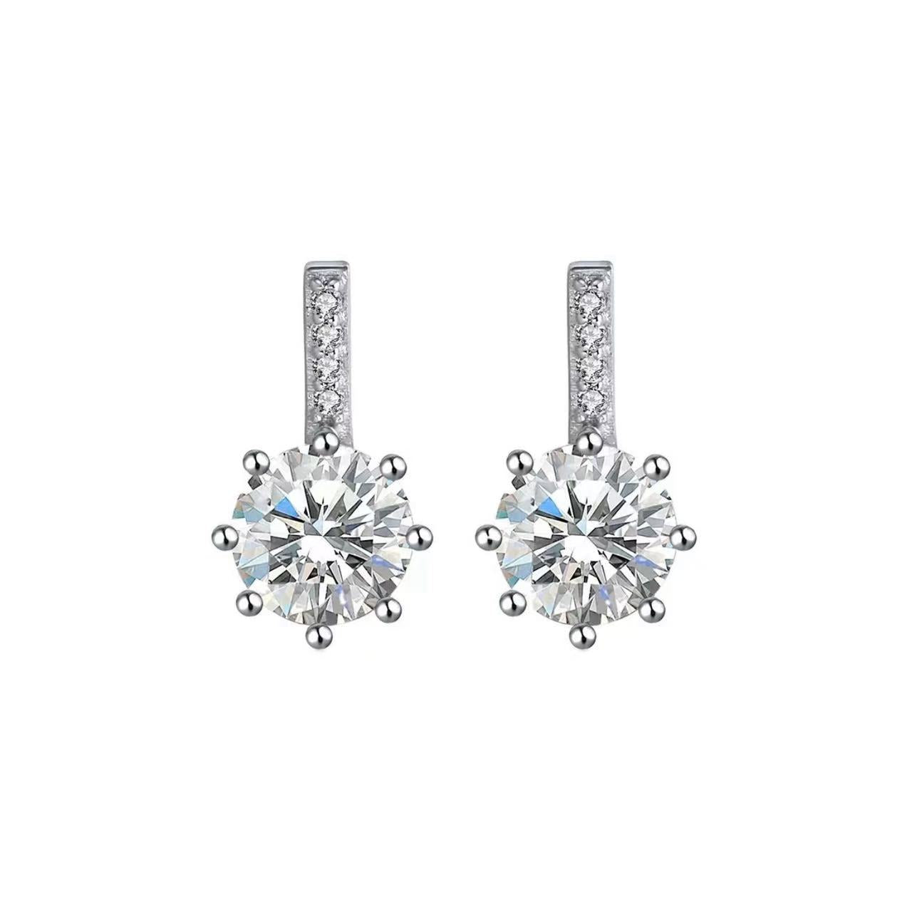 Eternal Spark – Sterling Silver & CZ Bridal Stud Earrings