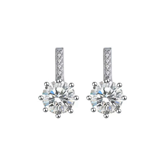 Eternal Spark – Sterling Silver & CZ Bridal Stud Earrings