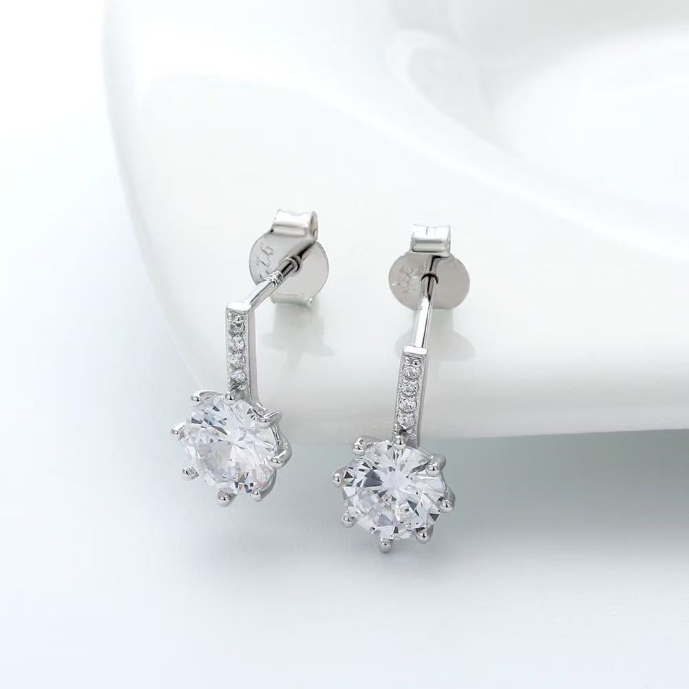Eternal Spark – Sterling Silver & CZ Bridal Stud Earrings