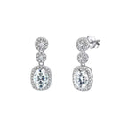 Oval Halo Drop Earrings Dangle & Drop Earrings