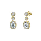 Oval Halo Drop Earrings Dangle & Drop Earrings
