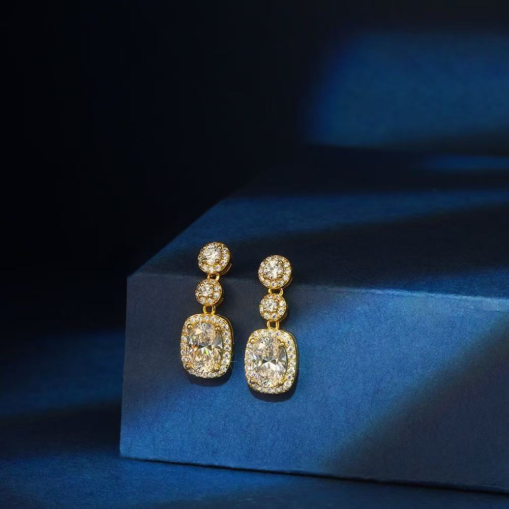 Golden Vows – 14K Gold Vermeil & CZ Bridal Drop Earrings