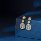 Oval Halo Drop Earrings Dangle & Drop Earrings