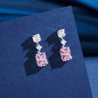 Blush Rectangle Drop Earrings Dangle & Drop Earrings