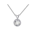 Round Halo Solitaire Necklace Crystal Necklaces