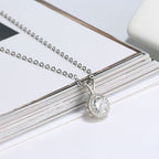 Round Halo Solitaire Necklace Crystal Necklaces