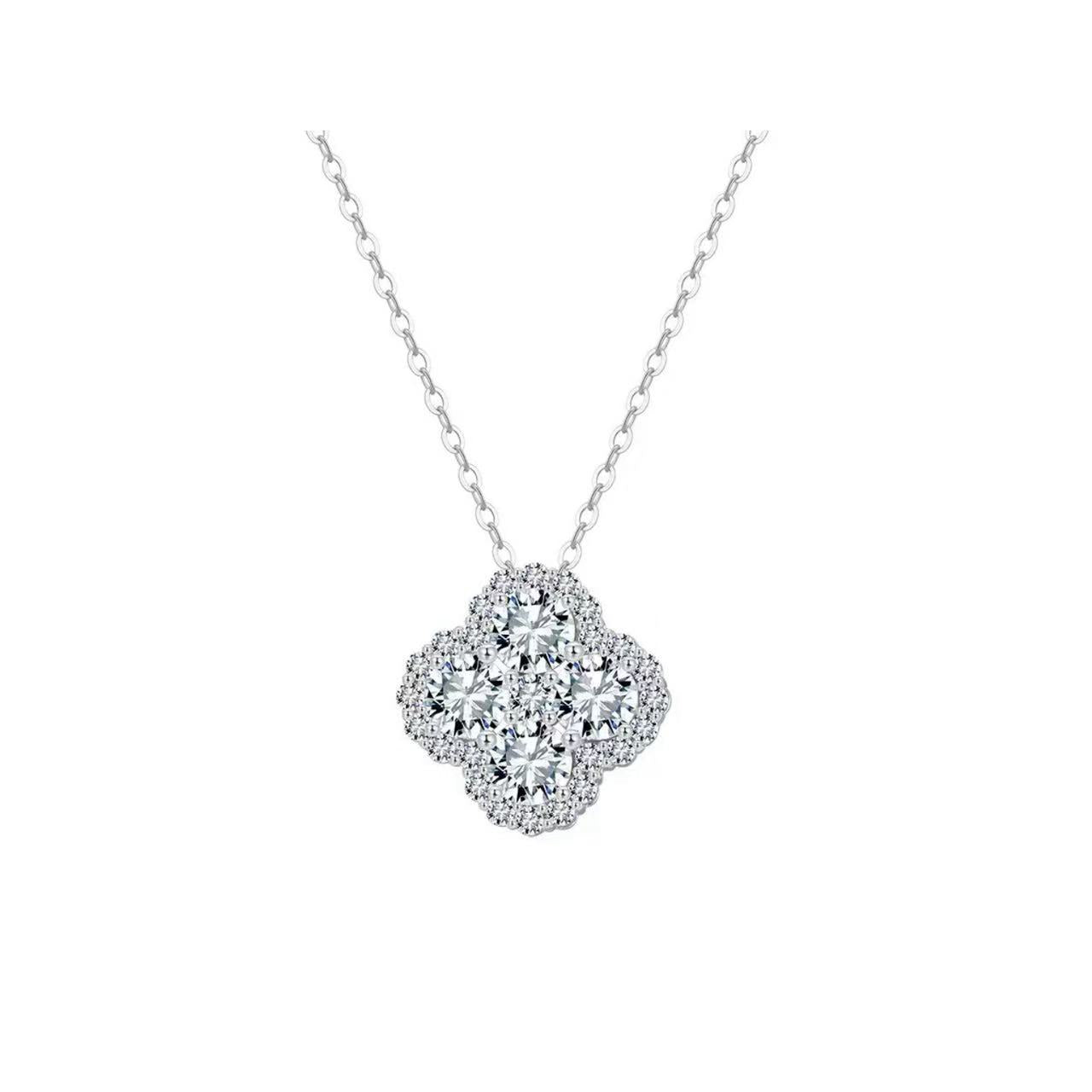 Floral Brilliance – Gold-Plated Sterling Silver & Cubic Zirconia Pendant Necklace