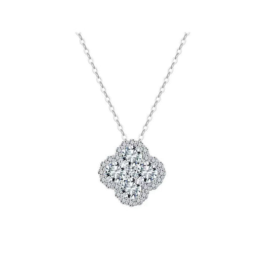 Floral Brilliance – Gold-Plated Sterling Silver & Cubic Zirconia Pendant Necklace