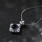 Square Cut Blue Necklace Pendant Necklaces