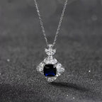 Square Cut Blue Necklace Pendant Necklaces