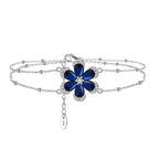 Blue Bloom Layered Bracelet Chain & Link Bracelets