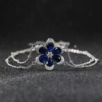 Blue Bloom Layered Bracelet Chain & Link Bracelets