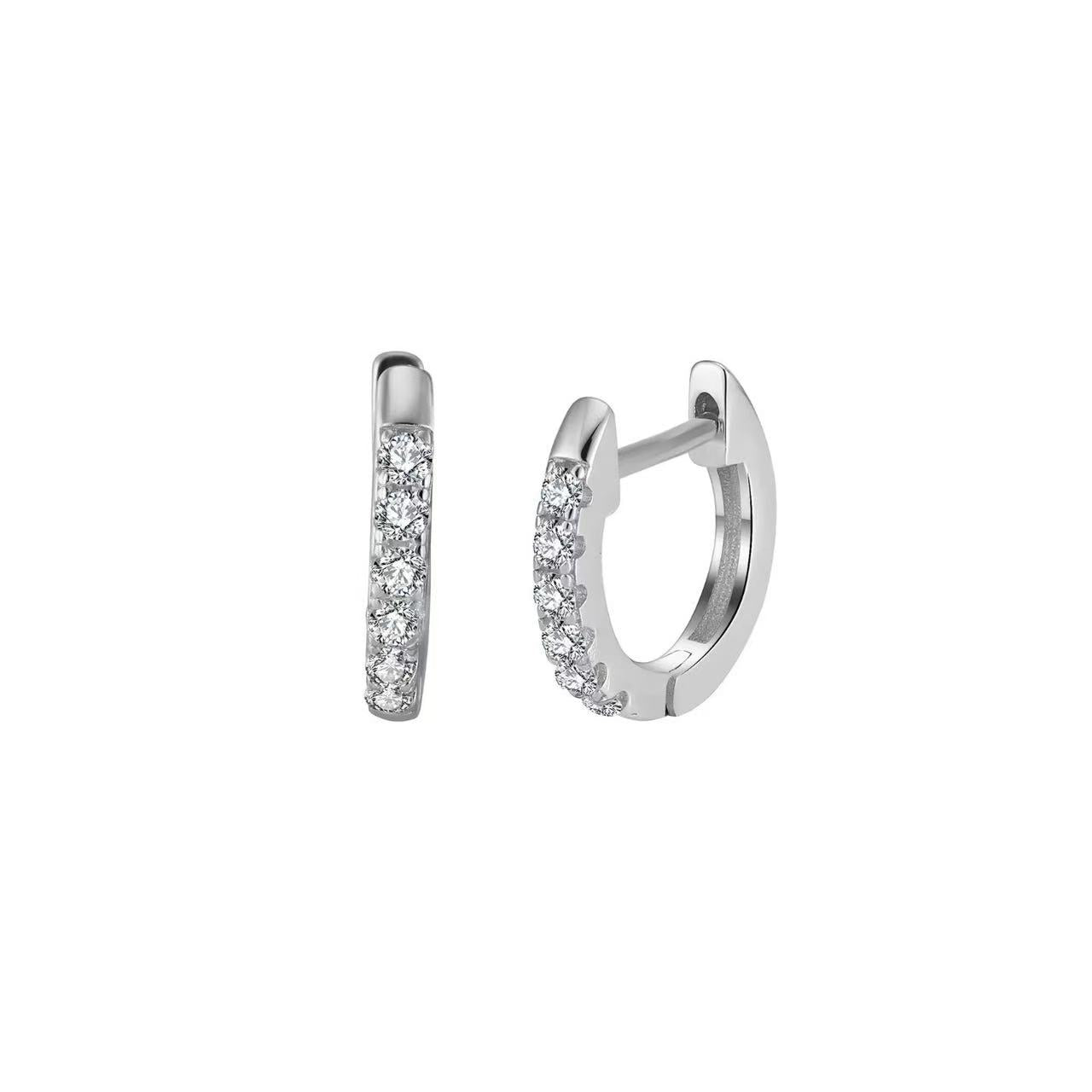 Elegant Glow – Gold Vermeil & Zircon Pavé Hoop Earrings