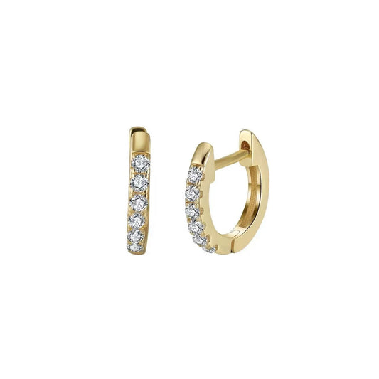 Elegant Glow – Gold Vermeil & Zircon Pavé Hoop Earrings