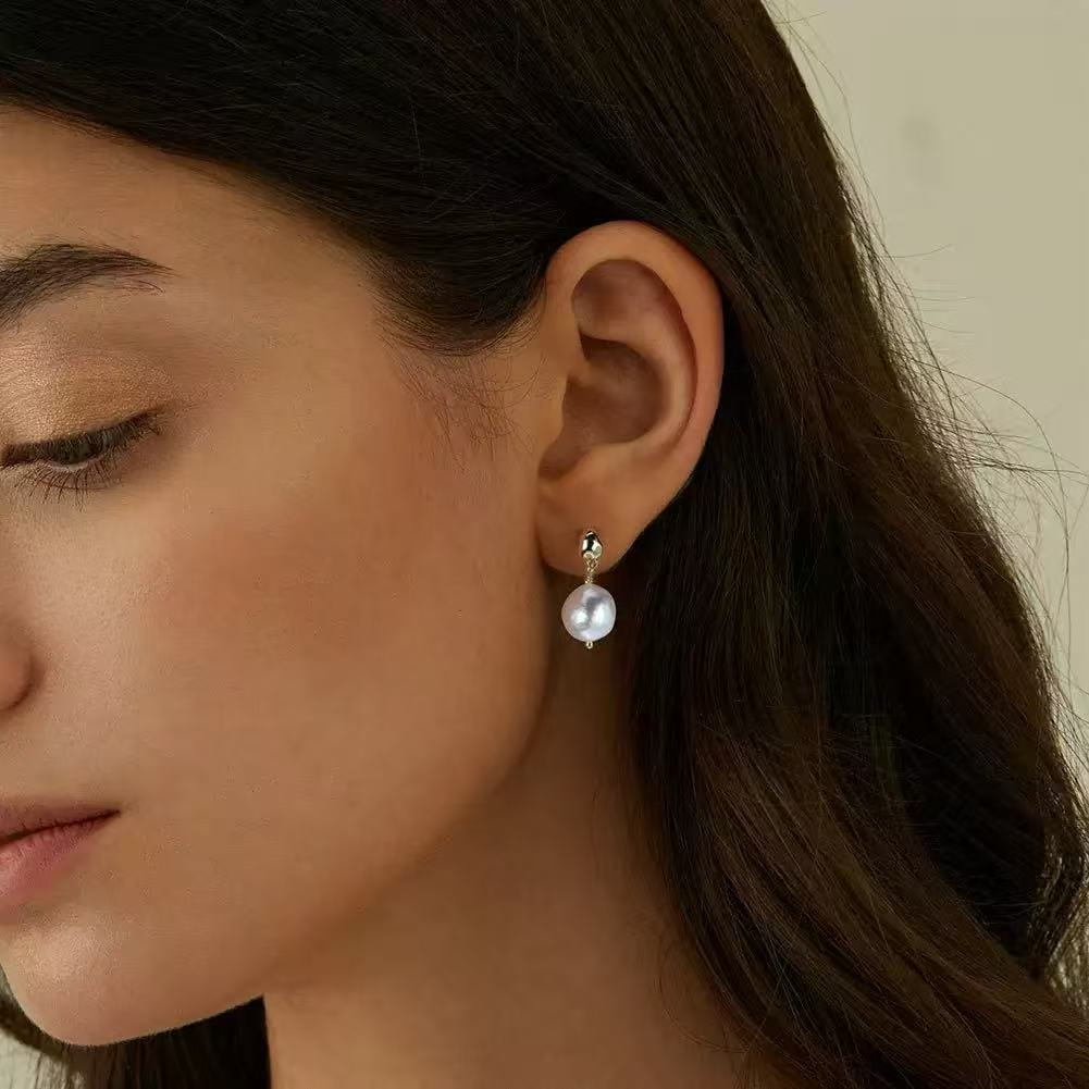 Pure Harmony – Freshwater Pearl & Gold Vermeil Drop Earrings