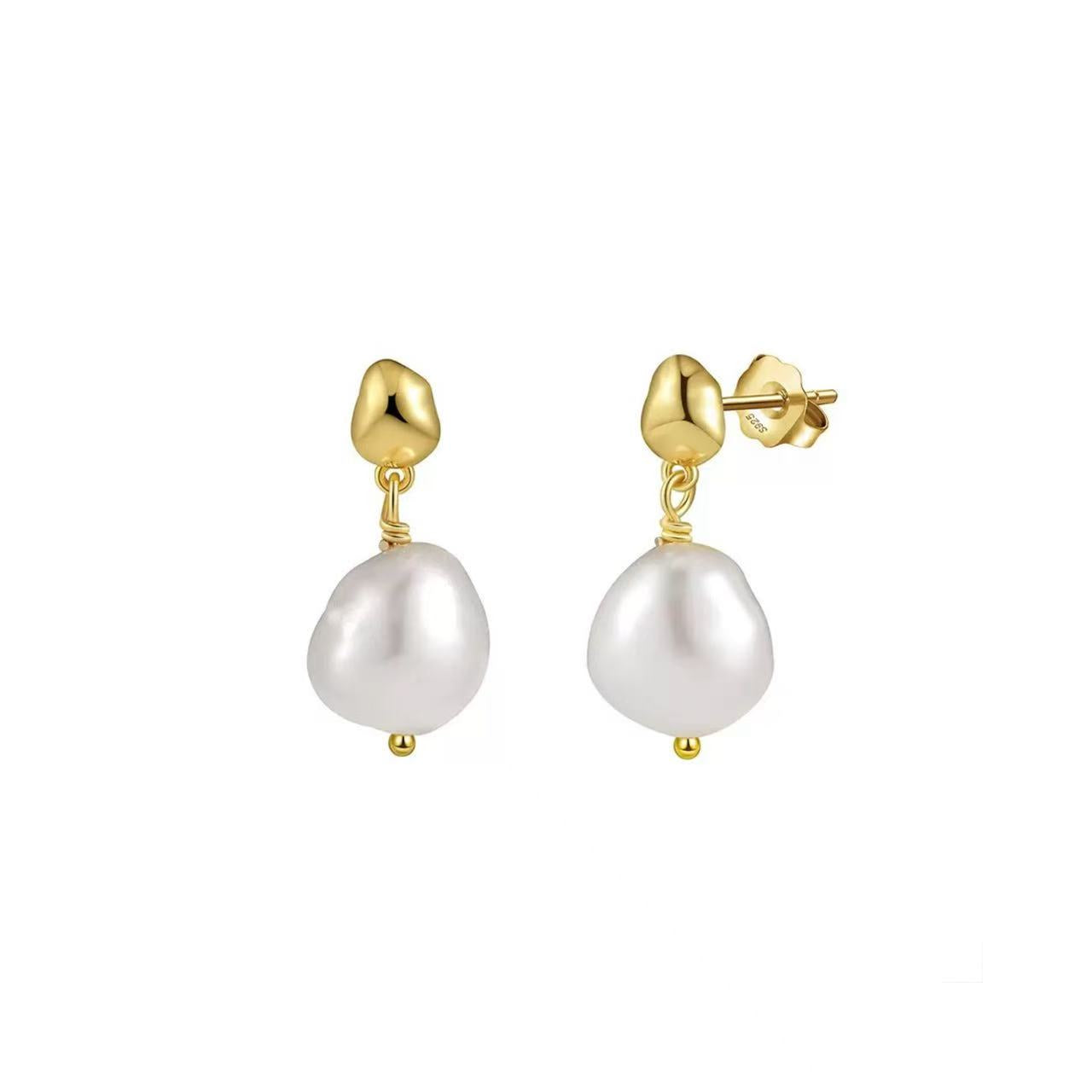 Pure Harmony – Freshwater Pearl & Gold Vermeil Drop Earrings