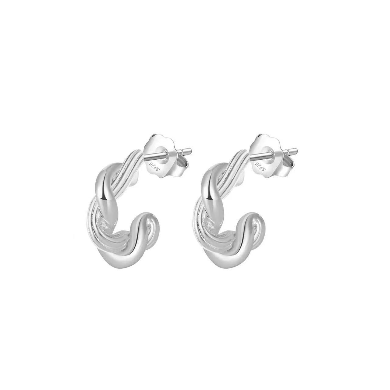 Twist Knot Hoop Earrings – Sterling Silver or Gold Plated