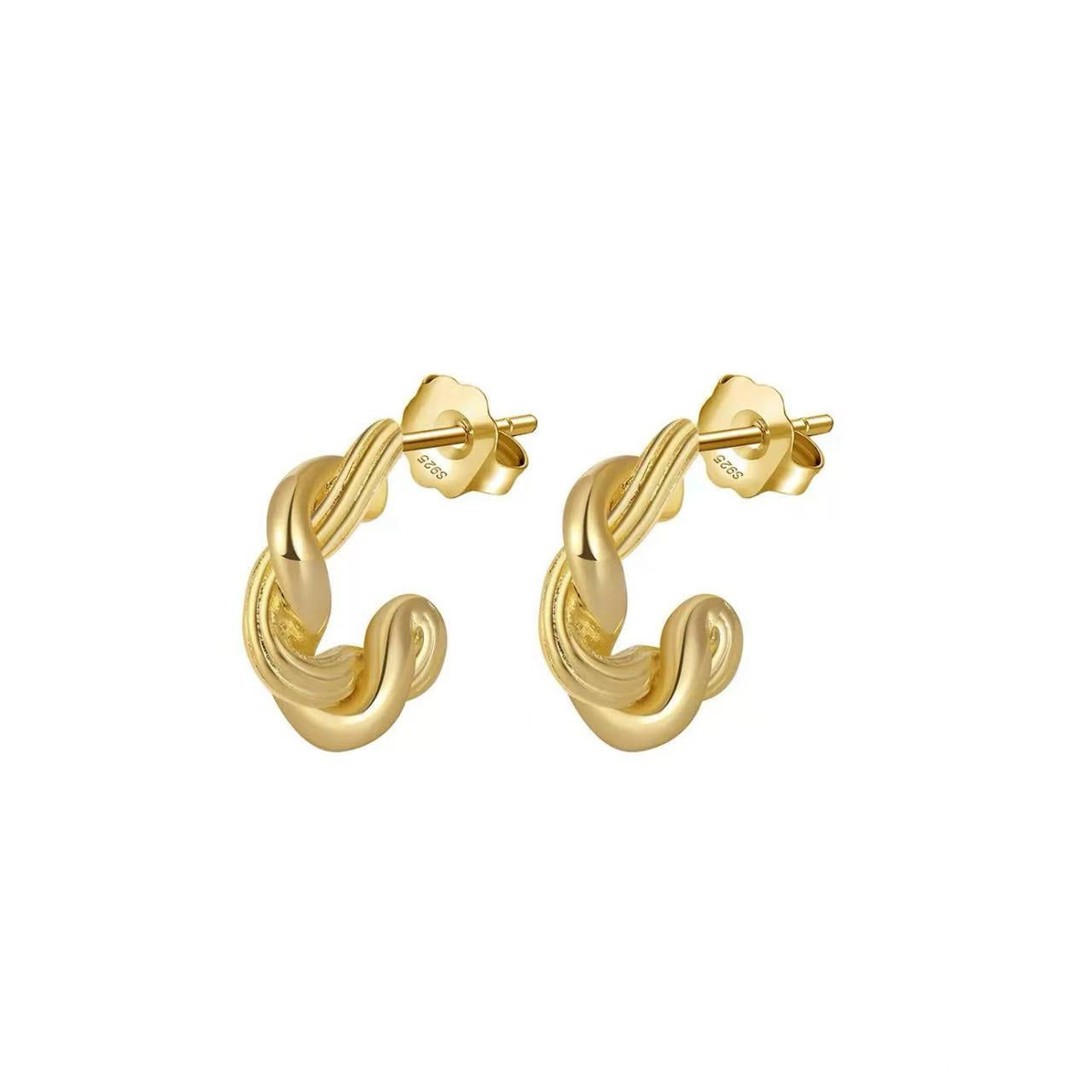 Twist Knot Hoop Earrings – Sterling Silver or Gold Plated