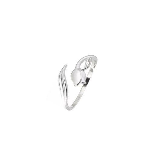 Tulip Serenity – Sterling Silver Adjustable Tulip Rings Jewelry