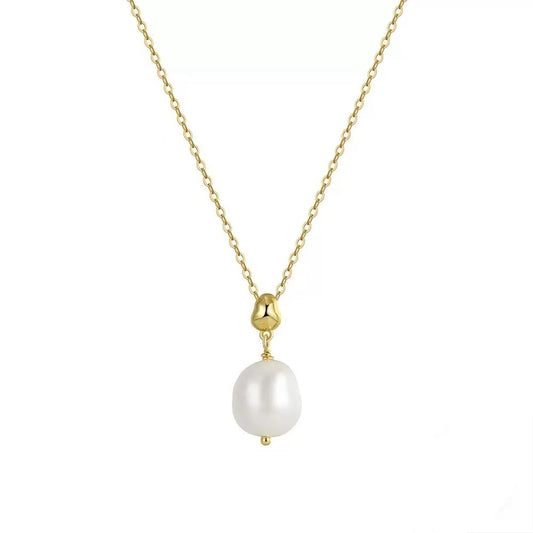 Classic Freshwater Pearl Pendant Necklace – Sterling Silver or Gold Vermeil