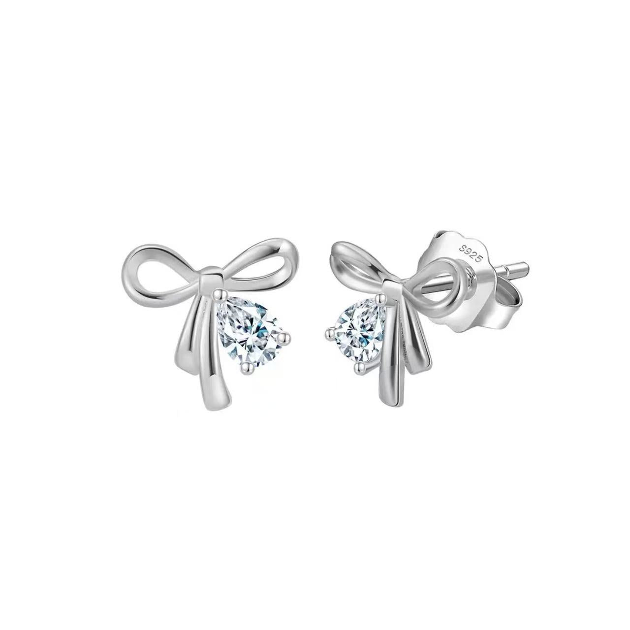 Bow Knot Stud Earrings – Sterling Silver or Gold Vermeil