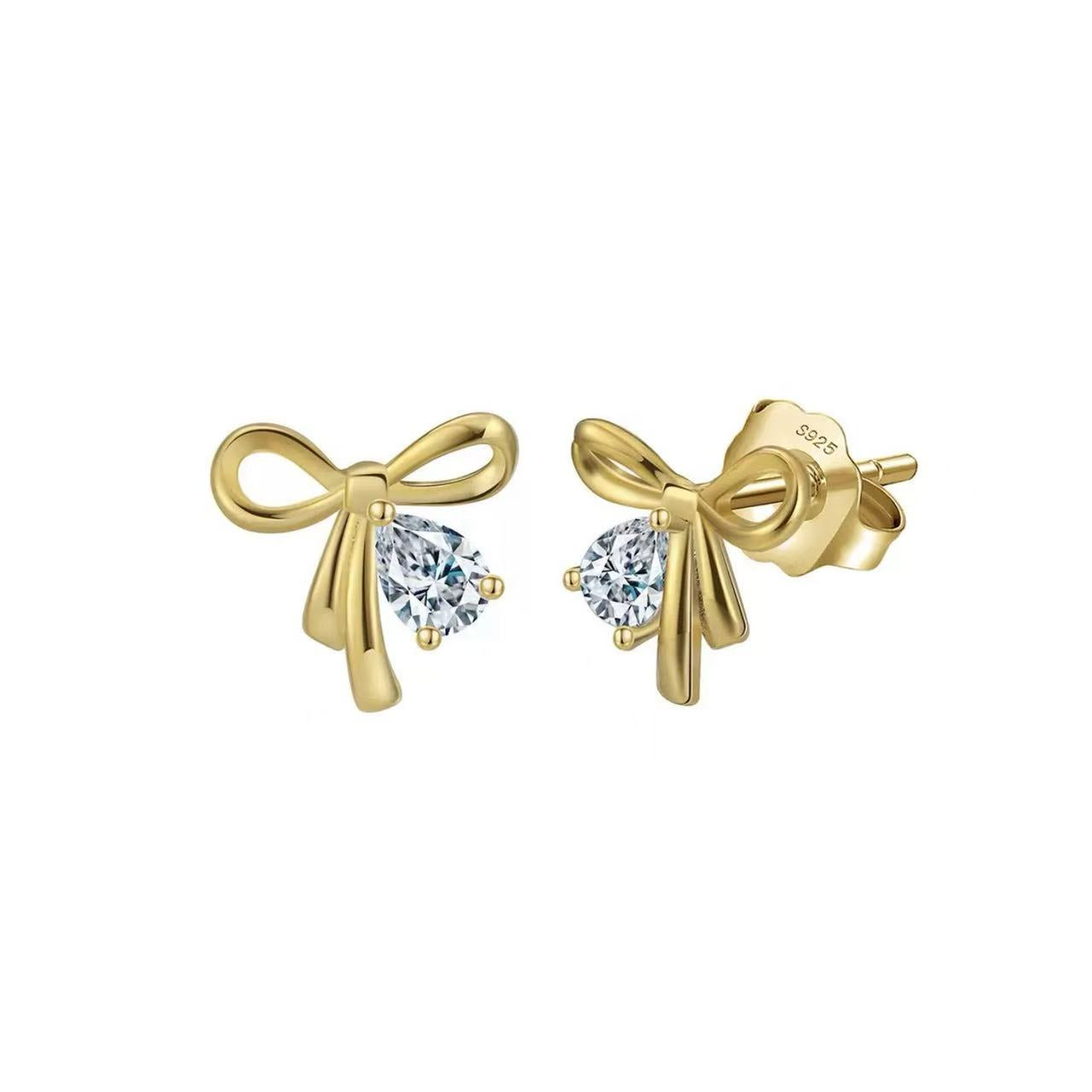 Bow Knot Stud Earrings – Sterling Silver or Gold Vermeil