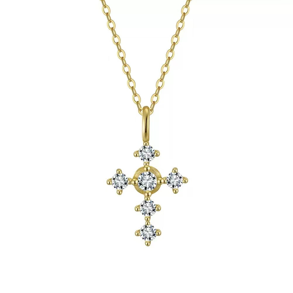 Radiant Faith Cross Necklace – 925 Sterling Silver or Gold Plated
